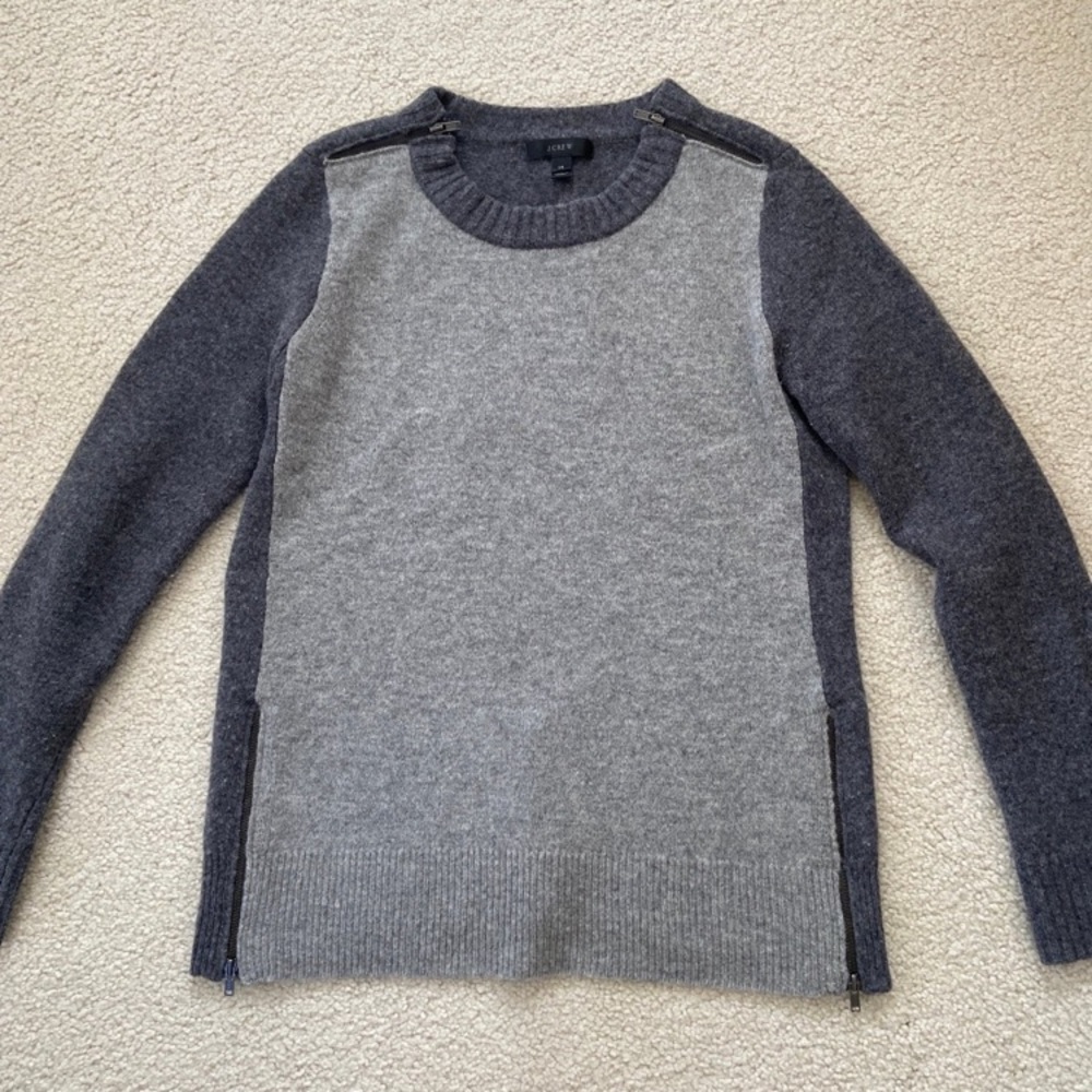 J. Crew Two-Tone Gray Crewneck Sweater